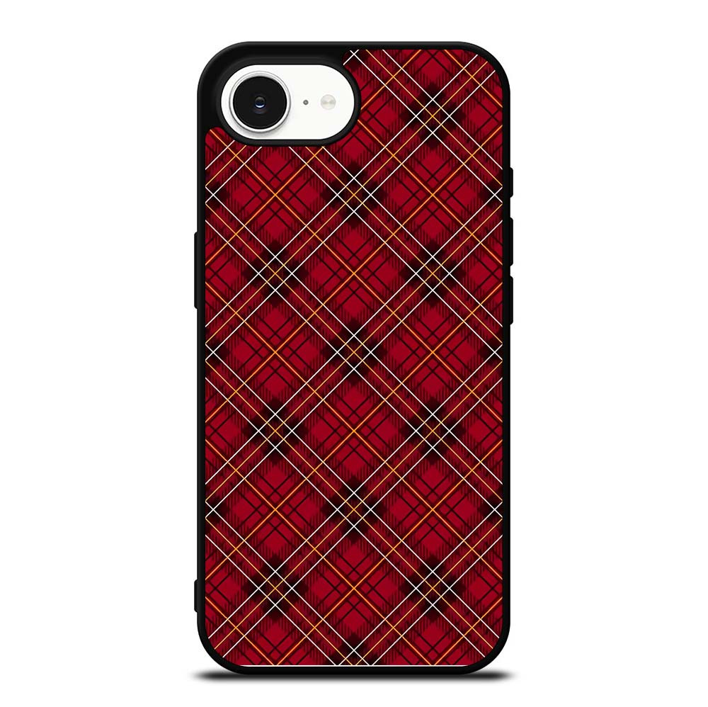 RED TARTAN CROSS PLAID iPhone 16e Case Cover